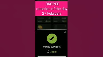 Dropee question of the day code 27 February | Dropped question of the day code | @CryptoTechSunil