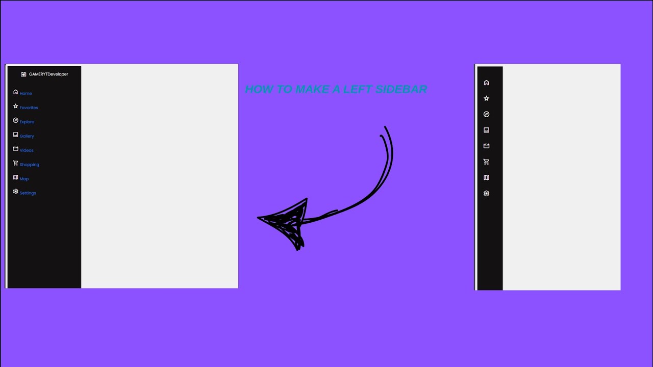 How to make a Responsive left sidebar tutorial - YouTube