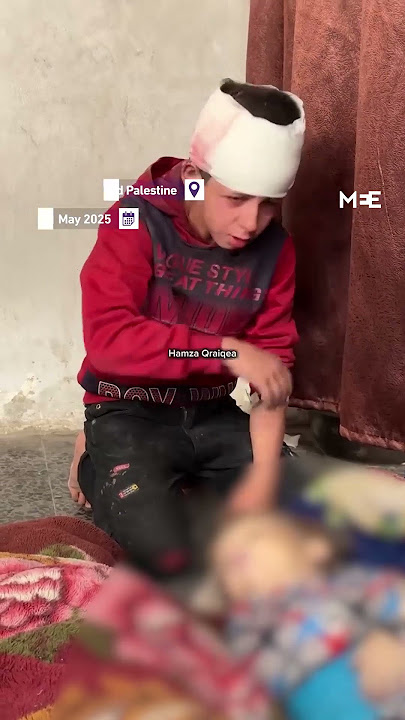 Palestinian boy mourns mother and sister killed in Israeli strike in northern Gaza