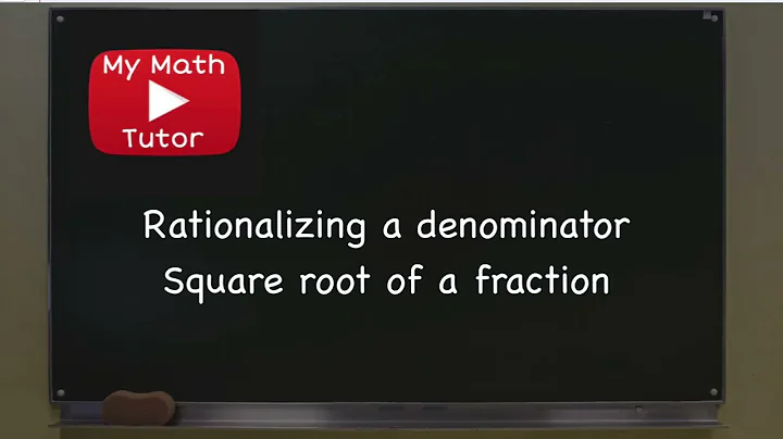 ALEKS | Rationalizing a denominator: Square root of a fraction