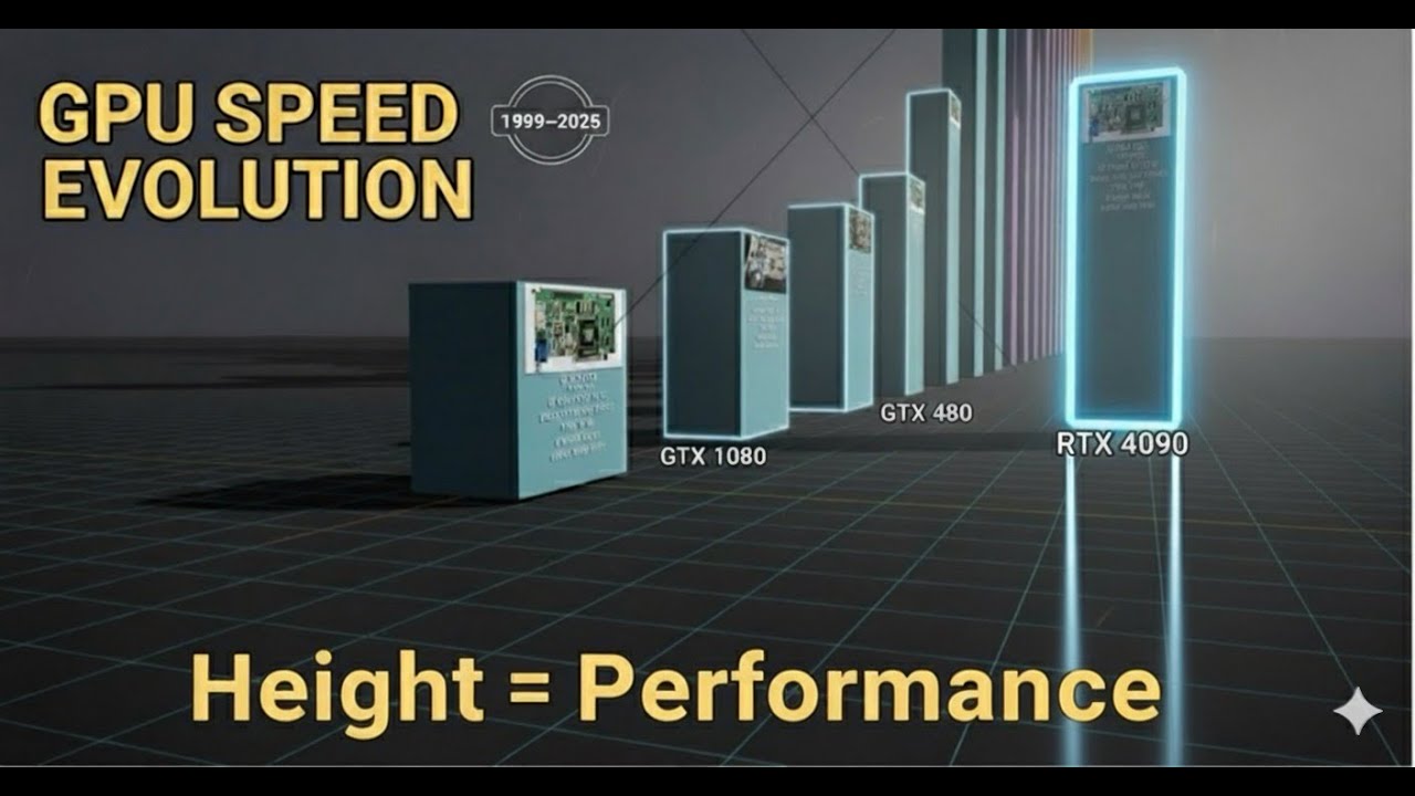 Evolution of all NVIDIA GPUs [SPEED] |1999 - 2025| Bar height ...