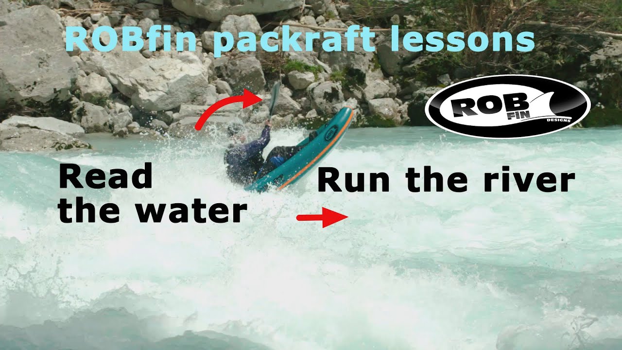 Running rapid. ROBfin Packraft lessons.
