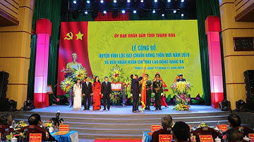 Lễ công bố huyện Vĩnh Lộc đạt chuẩn nông thôn mới năm 2019 và đón nhận Huân chương lao động hạng Ba