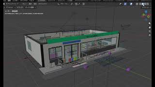 GPTとblenderのscriptを使ってコンビニを作成　#AI #gpt  #blender #script  #3D #コンビニ