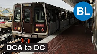 Riding WMATA Metrorail Blue Line, Reagan Washington National Airport DCA to Washington DC, Breda