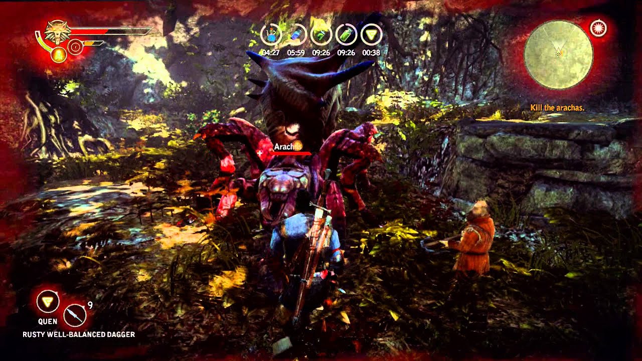 The Witcher 2: AoK EE - The Rose of Remembrance: Died Fighting The Arachas HD Gameplay Xbox 360