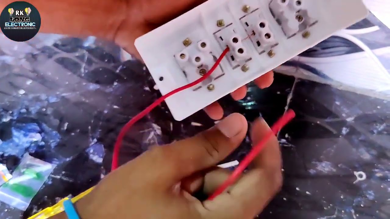 2 switch 2 socket 4way gang box wiring connection at home | switch board wiring kaise kare in hindi