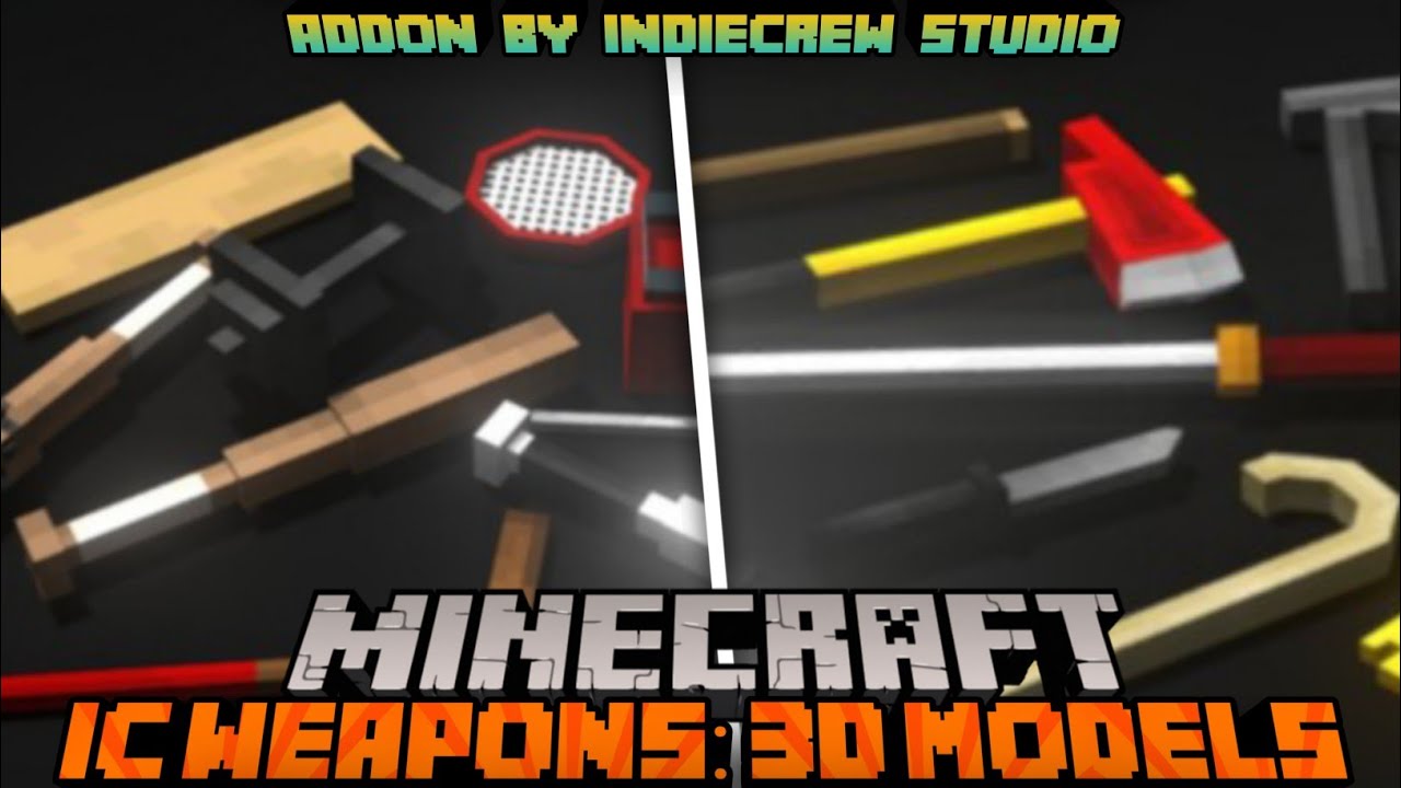 Minecraft Pe Weapon Mod - IC Weapon: 3D Model || Minecraft Pe Mod and Addon Showcase