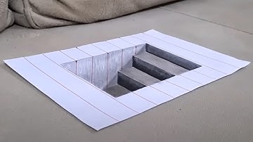 easy 3d drawing on paper stairs 3डी चित्र 3 boyutlu çizimler