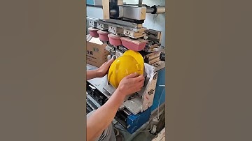 Trademark printing on safety helmets using machines
