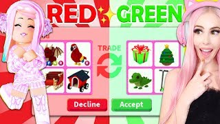 I Tried The ONE COLOR Trade Challenge In Adopt Me *CHRISTMAS EDITION* Roblox Adopt Me Trading