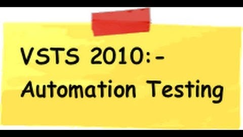 VSTS 2010 :- How to do Automation testing using coded UI test ?
