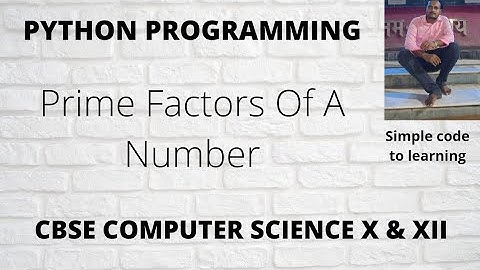 Python  Program to Find Prime Factors of a Number (Hindi)