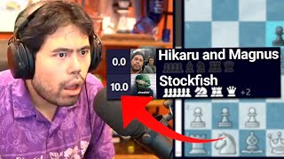 Hikaru + Magnus vs Stockfish