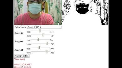Detect mask using Tracking.js and detect nose using tfjs posenet model.