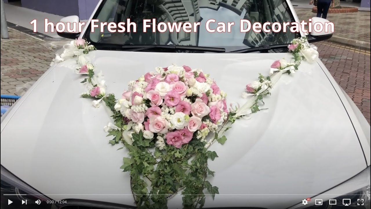 How to decorate wedding Car, Wedding Car Decoration, Fresh Flower  Arrangment