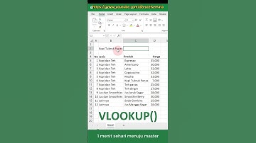 Fungsi/Rumus VLOOKUP() di Excel | #Shorts