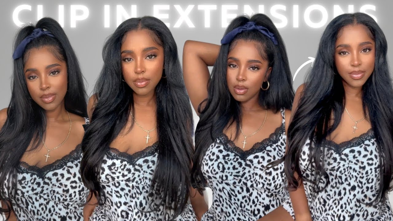 Versatile Yaki Straight Clip In Extensions on Natural Hair Detailed Install Ft Curls Queen