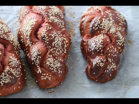 Beet Challah Braiding - 4 strands