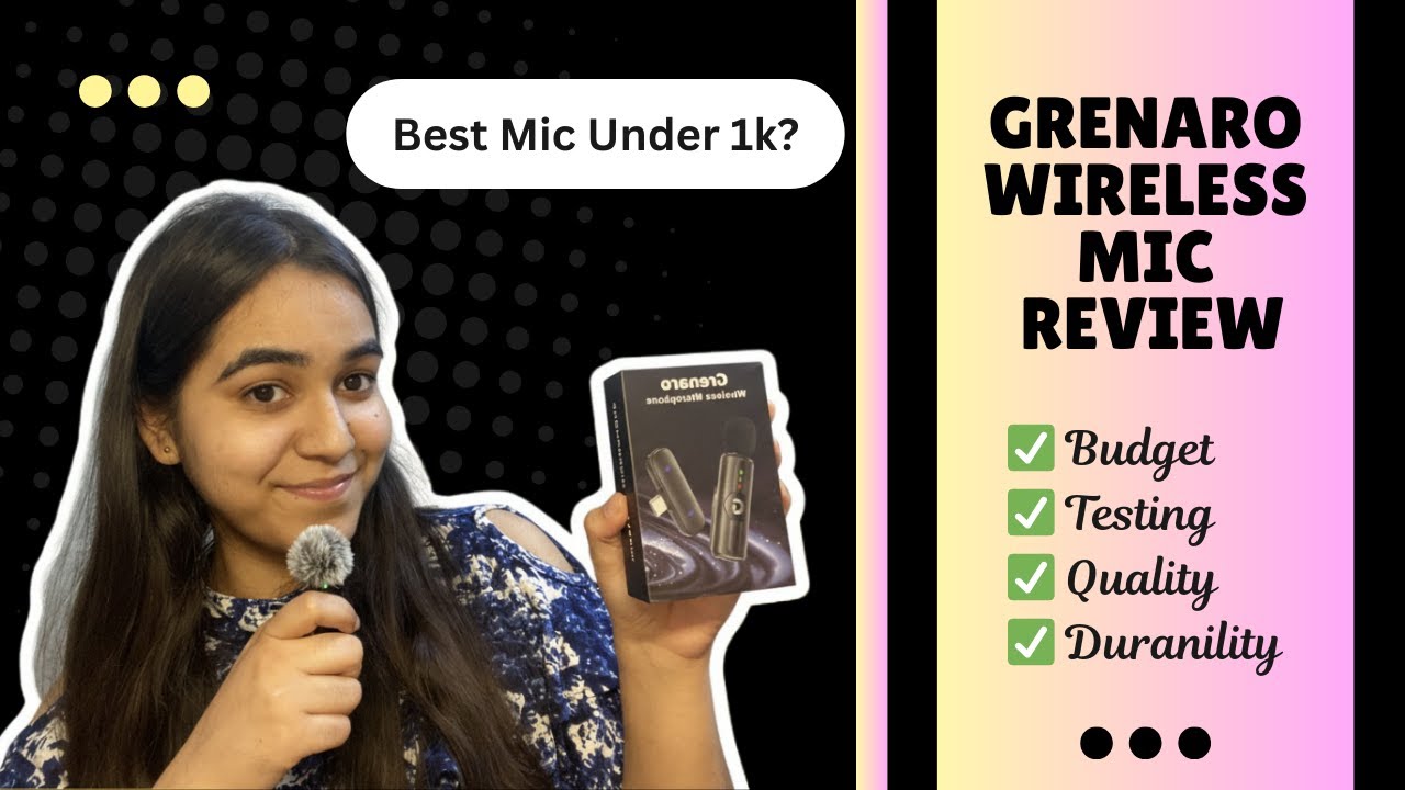Best Mic🎤 For Beginners under Rs1000 | Grenaro Wireless Mic | Unboxing & Review 