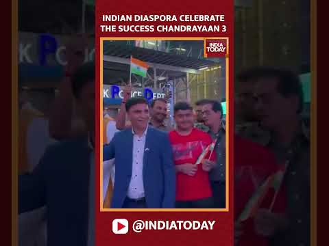 Members Of The Indian Diaspora Celebrate The Successful Landing Of Chandrayaan 3,  In New York