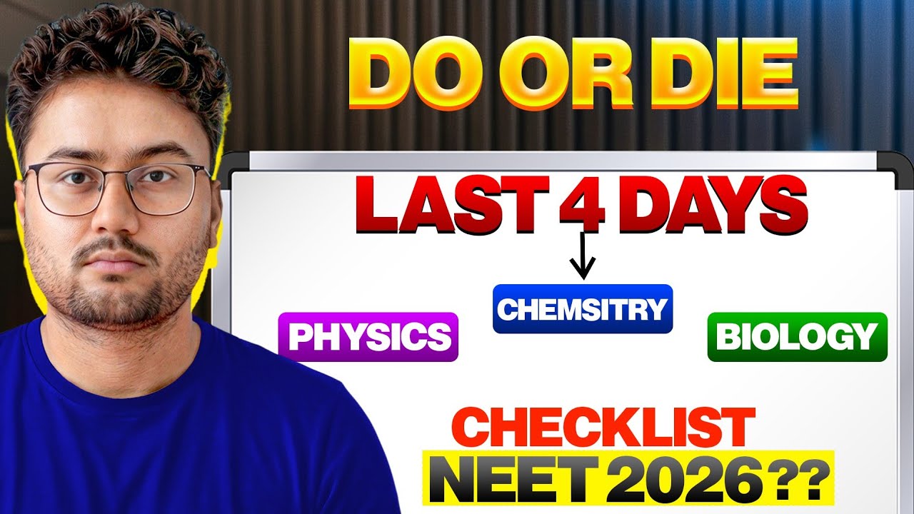 Last 4 Days - NEET CHECKLIST Must do it before 3rd May #neet2026 #neet ...