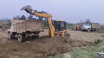 Jcb 3DX Xpert Backhoe Loading Tractor Stuck in Mud 2 Massey 241 Eicher 380 | Mahindra 475 Tractor