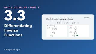 AP Calc AB 3.3: Differentiating Inverse Functions | Unit 3 Chain Rule and Implicit