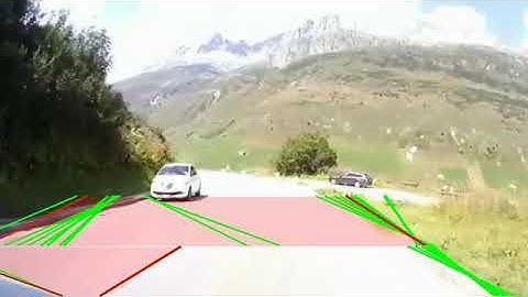 Lane detection via Hough Transform - tunnel exit 2