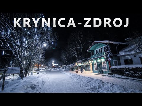 BEAUTIFUL WINTER IN KRYNICA-ZDROJ | Poland in night 2021 4K