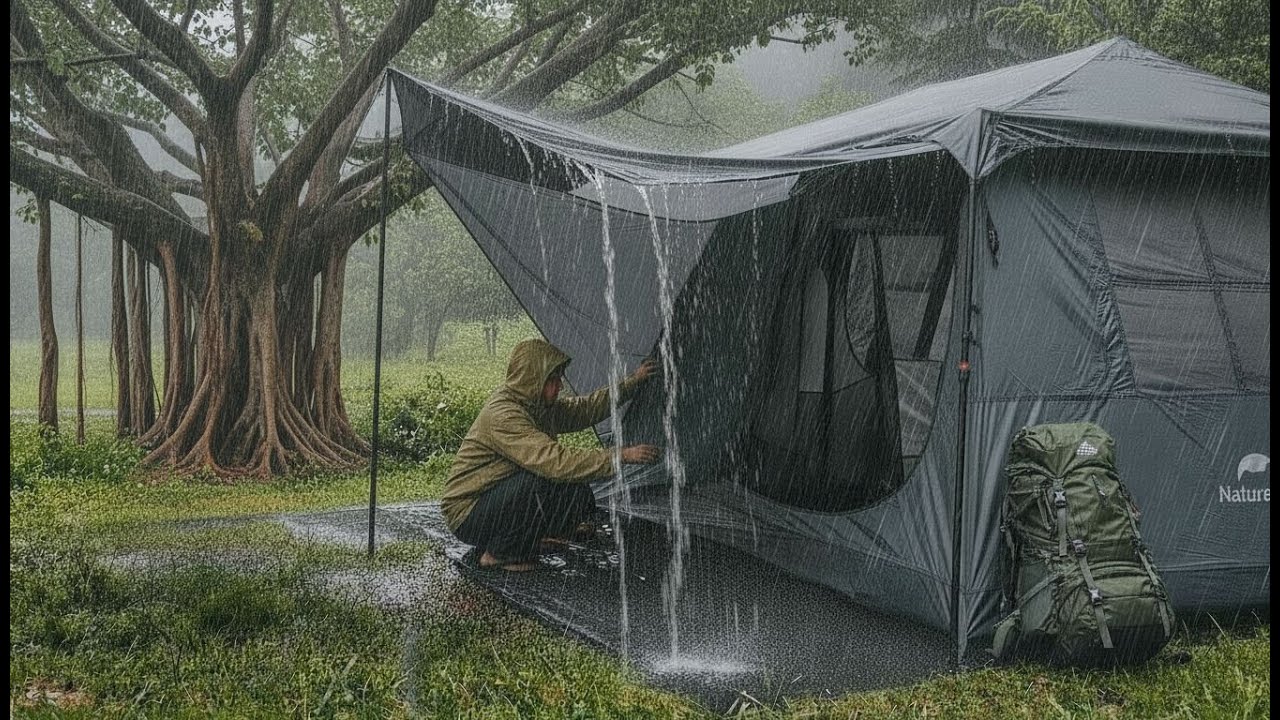 САМАЯ БЕЗУМНАЯ БУРЯ, КОТОРУЮ Я КОГДА-ЛИБО ВСТРЕЧАЛ ‼️ КЕМПИНГ В УСЛОВИЯХ СИЛЬНОГО ДОЖДЯ, ШТОРМА И ГР