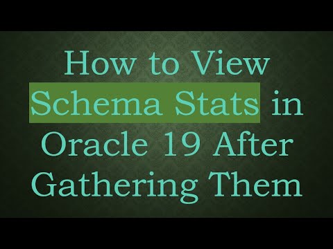 How to View Schema Stats in Oracle 19 After Gathering Them