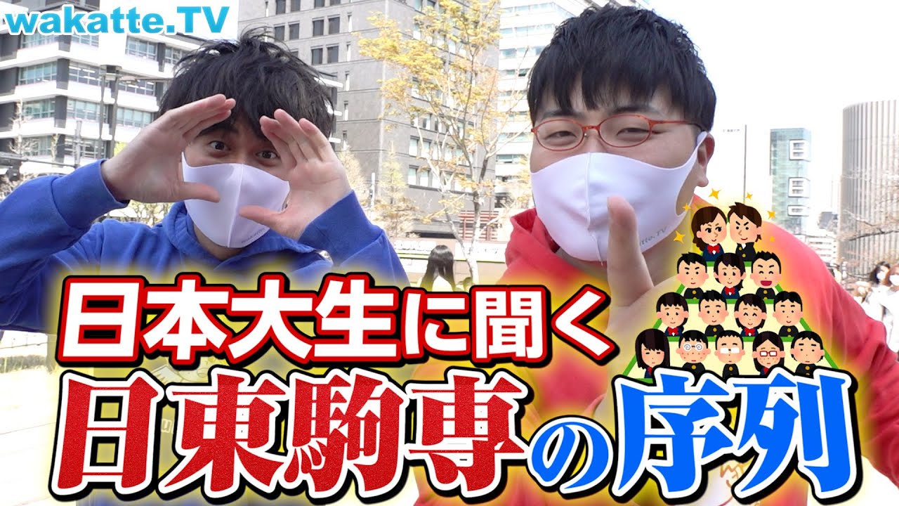 【日大vs東洋 勃発！】日大生に聞く、日東駒専の序列！【wakatte TV】#712