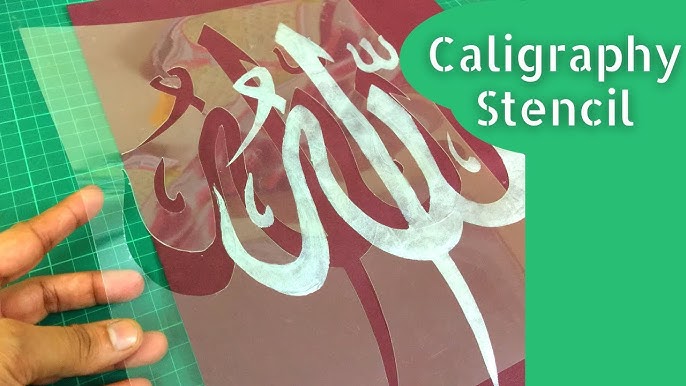 Make your own Calligraphy Stencil | Arabic Hand lettering | PVC sheet | Pen Cutter| Calligraphy - YouTube alhmadulilah-thank-you-allah-arabic-stencil-flowing-design-design-8-x-8-reusable