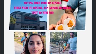 Our first visit to COSTCO of Ann Arbor, Michigan || Trying free food |Mini zoo visit |Weekend Vlog