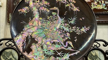 Siêu Phẩm Đĩa Khảm Ốc Singapo Gỗ Trắc Ta Đẹp-Đồ Gỗ Bùi Tuấn 26-6-2023