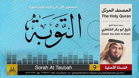 ( 9 ) سورة التوبة | شيخ ابو بكر الشاطري | Sheikh Al Shatri