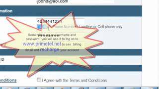 Primetel.net Registration screenshot 2