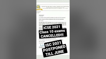 ICSE CANCELLED CLASS 10 BOARD EXAMS !!! #cisce #icse ICSE 2021 #isc2021 #icse2021