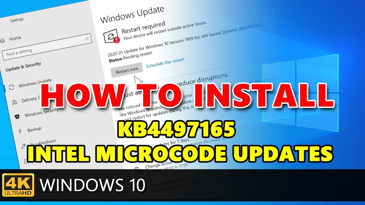 How to install KB4497165 Intel microcode updates for Windows 10 1903 ...