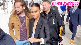 Zoe Saldana Signs Autographs For Fans While Out Promoting 'The Absence Of Eden' With Her Husband