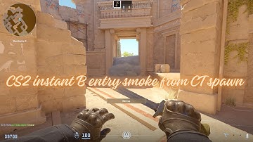 CS2 Anubis instant B entry smoke from CT spawn