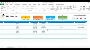 Fully Functional To-do List in Excel (Part-1)