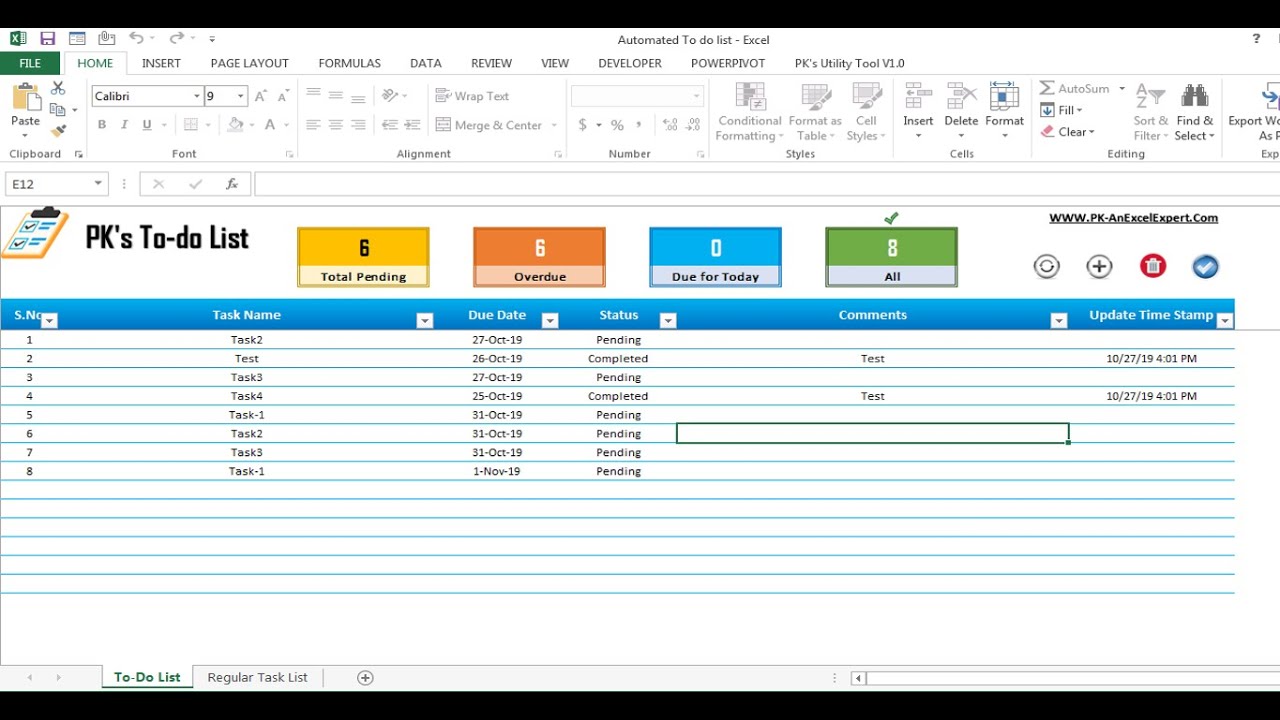 Cross Off Tasks in Excel To Do List - Contextures Blog