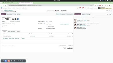 Odoo || Purchase Amendment ||