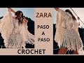 como tejer a crochet poncho verano ZARA