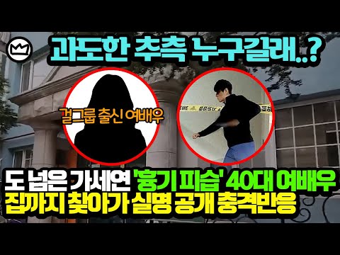 40대 여배우 피습사건 가로세로연구소 집 찾아가 실명 공개 논란 