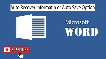 Ms word auto Recover information or auto save option