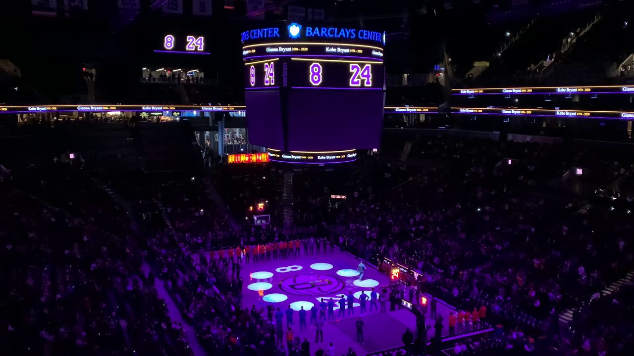Brooklyn Nets tribute to Kobe Bryant & Gianna Bryant at Barclays Center