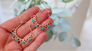 Beginner Wire Wrapping Tutorial - How To Make Boho Style Earrings With Copper Wire